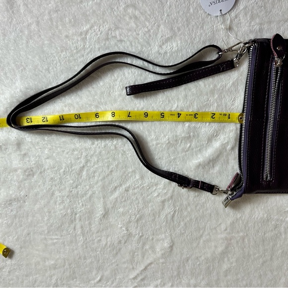 Befen Dark Plum Leather Adjustable Strap Crossbody Bag - Picture 9 of 9